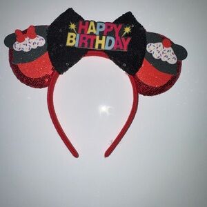 Festive Birthday Headband with Red and Black Accents